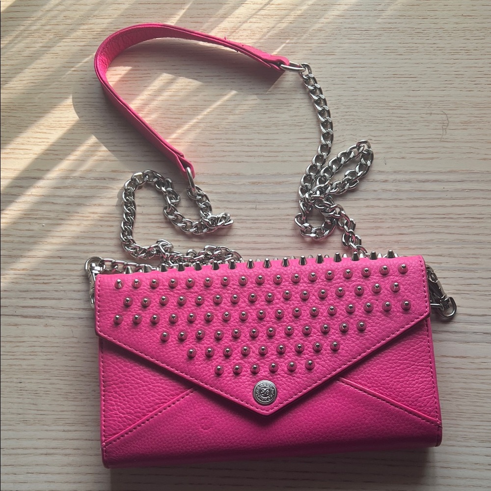 Rebecca Minkoff Pink Clutch with Silver Chain